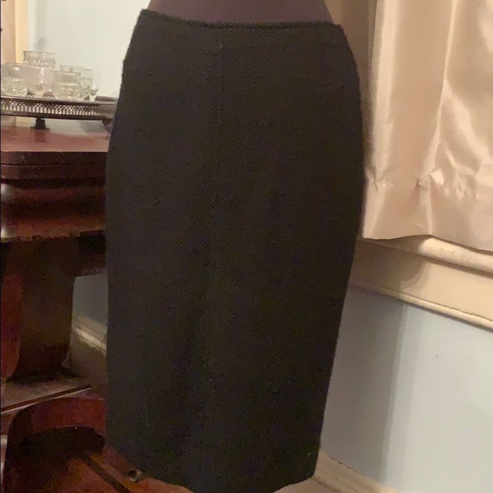 Phillipe Adec Vintage Textured, Wool Pencil Skirt